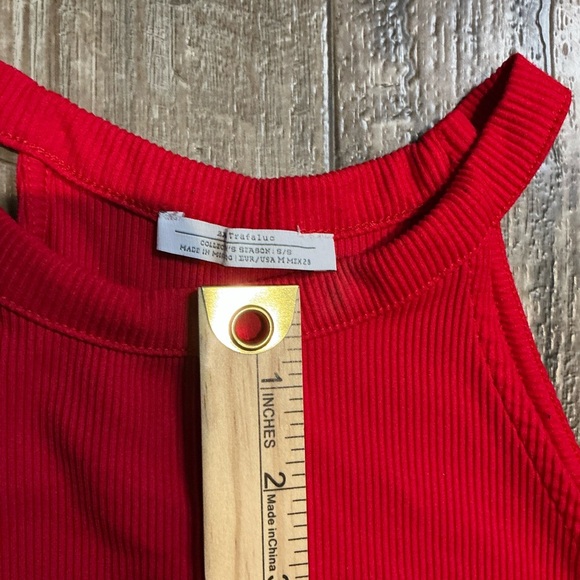 Zara Red Sleeveless Fitted Bodysuit Size Small - Picture 6 of 6